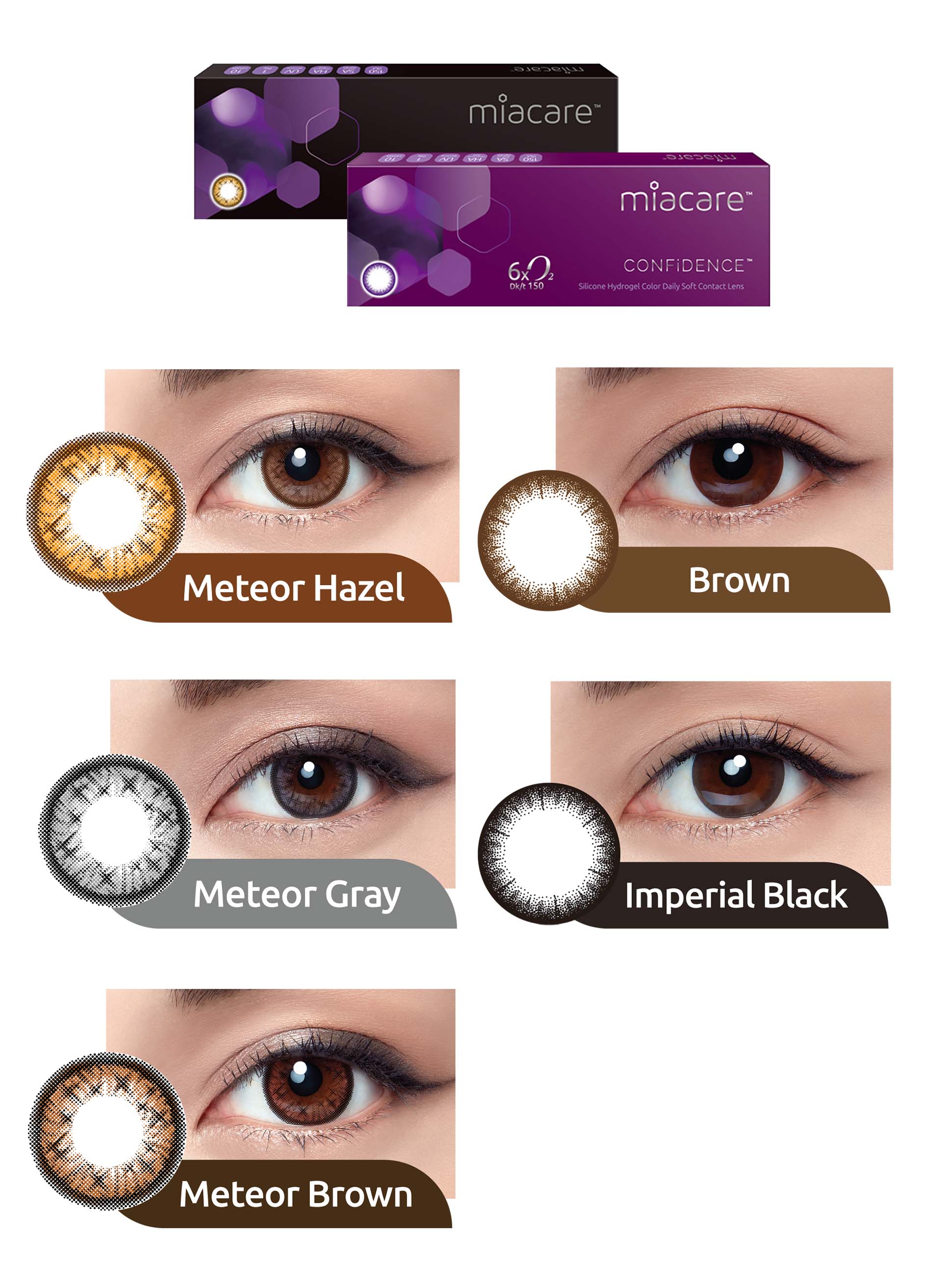 miacare silicone hydrogel daily colour contact lens